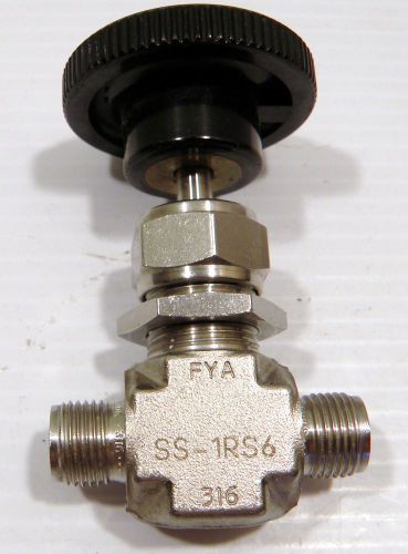 Whitey SS Needle Valve Part # SS-RS6 Compression Tube Fitting Ends