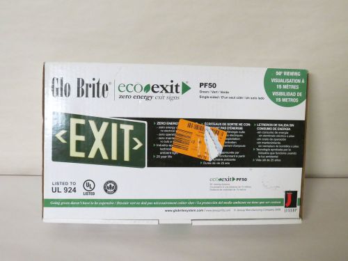 GLO BRITE ECO EXIT PF50 GREEN EXIT SIGN SINGLE-SIDED ZERO ENERGY EXIT SIGN