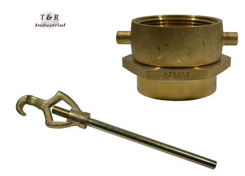 BRASS SWIVEL ADAPTER COMBO 2-1/2&#034; NST(F) x 2-1/2&#034; NST(F) w/Hydrant Wrench