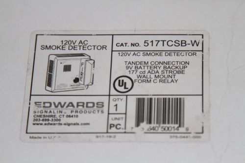Edwards 120v ac smoke detector cat. no. 517tcsb-w for sale