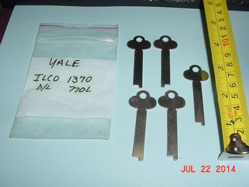 LOCKSMITH NOS 5 long Keys Flat Steel Blanks Ilco 1370 DL 770L Crafts 4 Yale lock