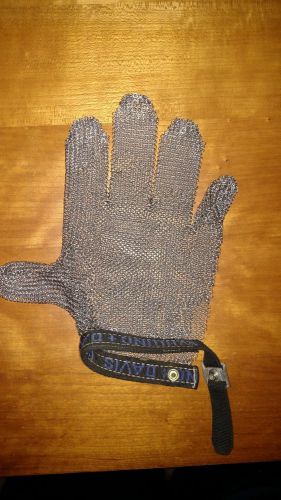 Whiting + davis metal mesh protective (l) glove for kitchen use. for sale