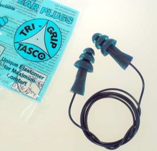 Tasco Tri-Grip Reusable Ear Plugs Corded (NRR 27)-15 Pair