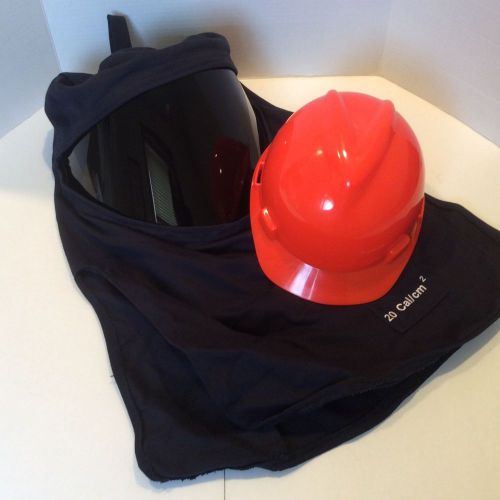 Msa arc flash hard hat with face shield head protection size m protector for sale