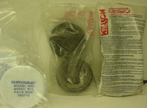 black willson chemical cartridge x2 pair with 22 pair survivair dust covers N95
