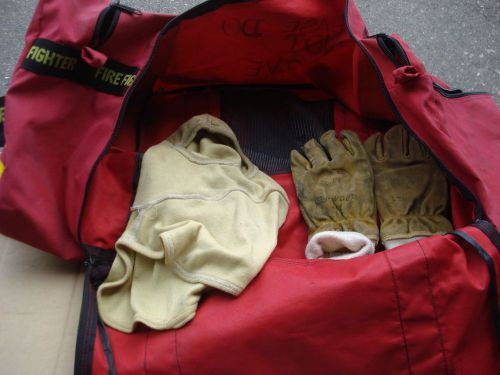 Firefighter turnout gear real bag heavy duty x-large 29&#034;x17&#034;x16&#034; + gloves + hood for sale