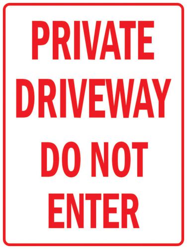 PAS325 Private Driveway Do Not Enter Sideway Traffic Wall Aluminum Sign 9&#034;x12&#034;