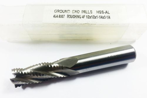 1/2&#034; Ground USA HSS-AL 4 Flute Roughing End Mill (M295)