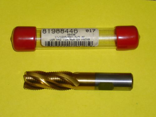 11/16&#034; roughing end mill fine pitch m42 cobalt 1 5/8&#034; length of cut made in usa for sale