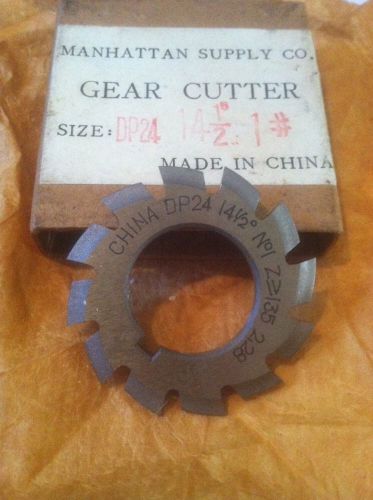 NEW INVOLUTE GEAR CUTTER #1 24DP 14.5PA 7/8&#034;bore CHINA UNUSED OLD STOCK