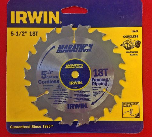 Irwin 14027 5-1/2&#034; by 18 teeth cordless circular saw blade with 10mm arbor for sale