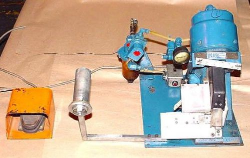 Ettco air operated cut-off &amp; crimper cut-off press, foot pedal actuated for sale