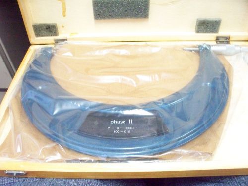 Phase 2 9 to 10 inch  tubular frame outside micrometer new with box and standard