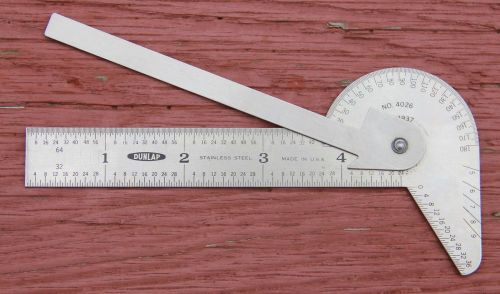 DUNLAP PROTRACTOR # 4026 WITH 4&#034; RULE