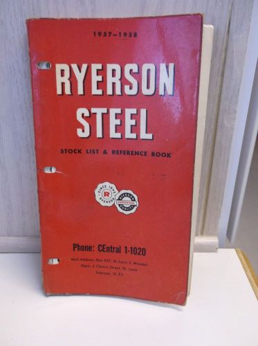 1957 - 58 Ryerson Steel Machinist Stock List &amp; Reference Book Manual