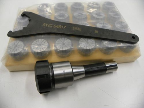23 pc er40 collet set 1/8&#034; to 1&#034;  r8 er40 collet chuck wrench     b689 for sale