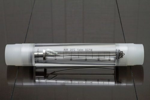 Prm dfg-40 rotameter 2-25 scfm  air flow meter 1.5 inch npt connector viton seal for sale