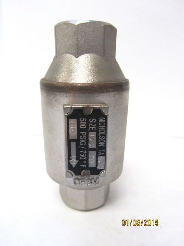 1/2&#034; nicholson ta502 thermostatic steam trap, 500 psi, 750°f, npt for sale