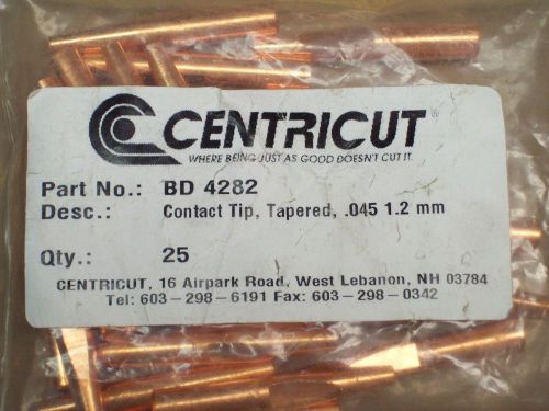 25 mig contact tips tapered 4282 (0.045&#034;)  1.2 mm for bernard welding gun for sale
