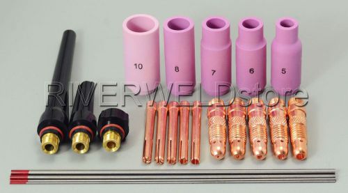 Tig kit &amp; tig welding torch consumables accessories fit wp 17 18 26 series 22pk for sale