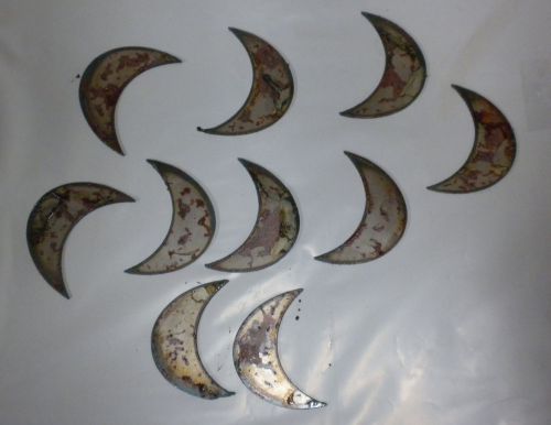 Lot of 10 Crescent Moon 1.5 In Rusty Metal Vintage Craft Stencil Ornament Magnet