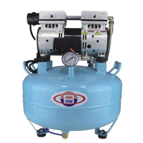 30L Dental One-Driving-One Silent Oilless Air Compressor Noiseless 3/4HP