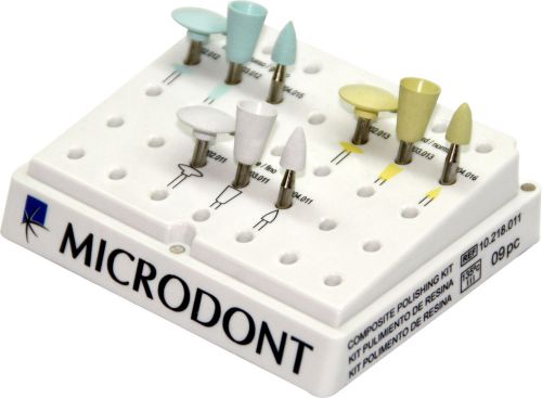 Microdont  9 Piece PRO Dental Composite &amp; Porcelain Polishing Kit BRAND NEW!