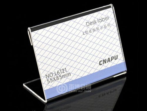 20pcs Acrylic Sign Display Holder Price Label Stand 55x85mm