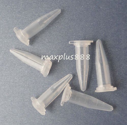 500pcs 1.5ml NEW Cylinder Bottom Micro Centrifuge Tubes w Caps Clear