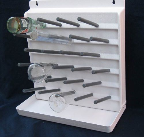 Bottle Drying Rack Drain 27 Peg Board Lab Test Tubes, Glassware Homebrewing 1203