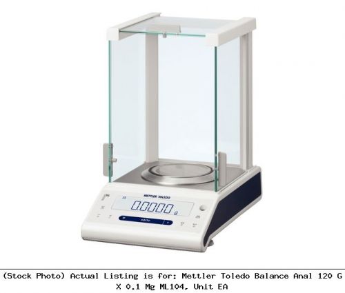 Mettler Toledo Balance Anal 120 G X 0.1 Mg ML104, Unit EA Scale