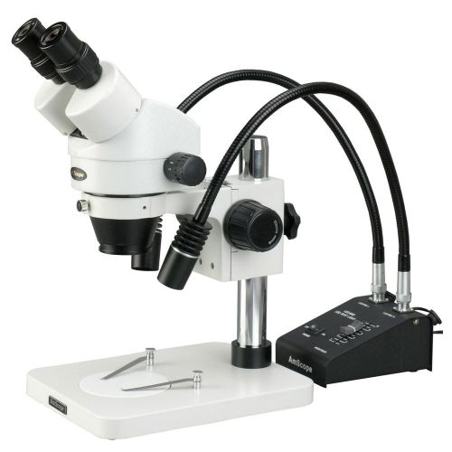 7x-90x manufacturing inspection zoom stereo microscope with gooseneck led lights for sale