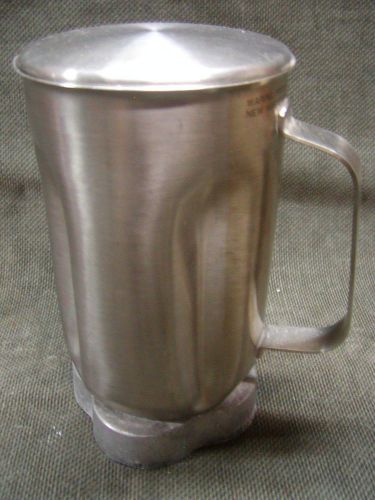 Waring blender mixer stainless steel canister w/lid &amp; auger for sale