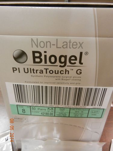 BioGel 42180 Surgical Gloves Sz 8 Synthetic NON- Latex  Biogel Coat NEW  50pcs