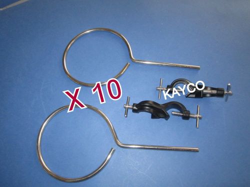 lot of 20 Wholesale pcs 4&#034; STAINLESS STEEL RETORT RING w/open end &amp; Grip Clamp