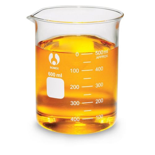 Borosilicate bomex  glass beaker: 600ml lab graduated for sale