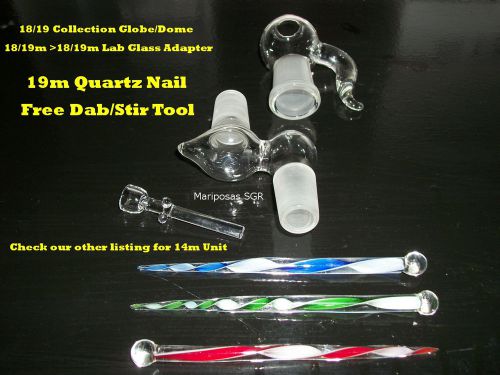 18/19m clear adapter dome globe set quartz nail *free stir tool *buy direct for sale