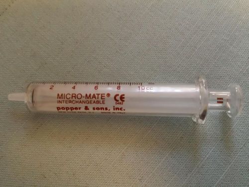 20 New Glass 10cc Syringe  Popper &amp; Sons Interchangeable MICRO-MATE Never used