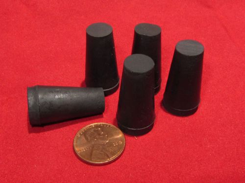 5 pcs - #00 Tapered Rubber Stopper - 3/8&#034; to 9/16&#034;  Solid, Vial, Test Tube, Cork