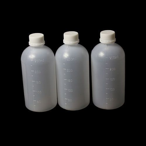 New 5X 250ML lab supplies plastic liquid containers chemical sample vials screw