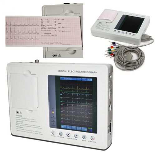 7 inch Color screen Digital 3 channel 12 lead Electrocardiograph ECG-EKG 100%GOO