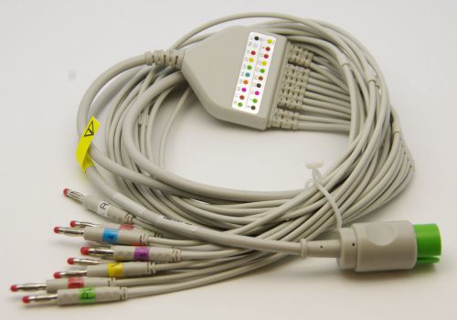 12 lead (10 wire) ecg/ekg cable aha banana end for spacelabs ultraview 90496 for sale