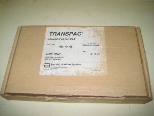 Abbott critical care systems transpac reusable cable 42661-04 for sale