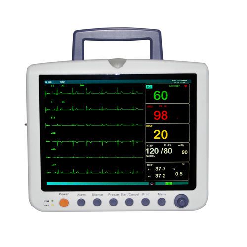 Sale 12.1 inch patient monitor 6-para spo2 ecg resp nibp temp pr ,ce approved for sale