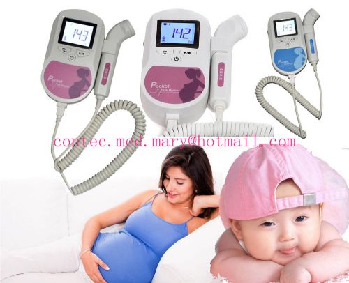 New pocket fetal heart doppler /backlight lcd 3mhz fda us seller 2y warranty. for sale