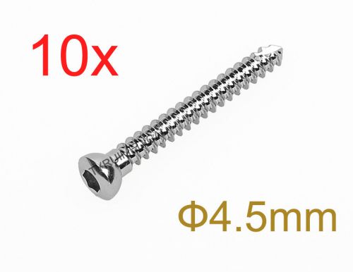 10pcs 4.5mm New Hex Head Cortical Cortex Screws Self-tapping Stainless Steel