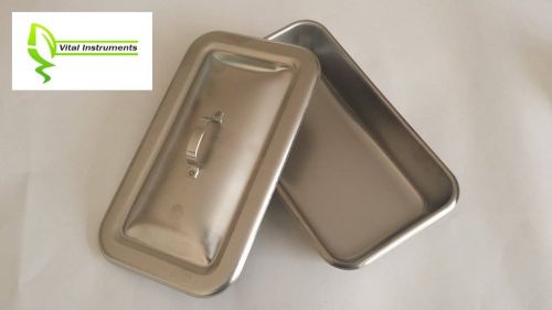 Volrath stainless steel tray + lid medical surgical piercing usa made 8&#034;x4&#034;x2&#034; for sale