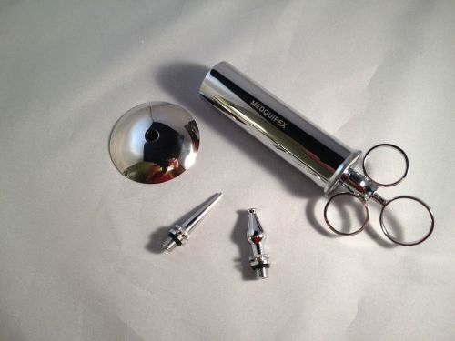 Ear Syringe Outfit, 2 oz. w/two tips and shield, stainless steel