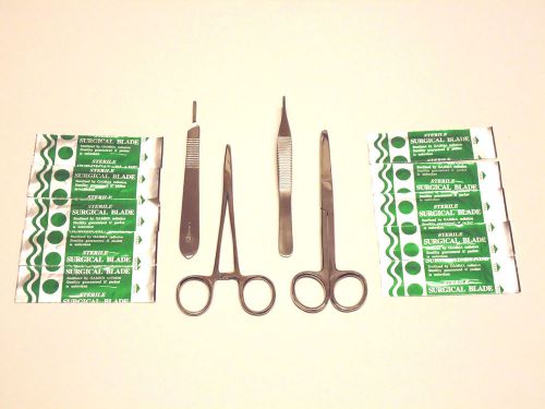 5 PCS VARIETY MINOR SURGERY SUTURE SURGICAL MEDICAL INSTRUMENTS SET STAINLESS