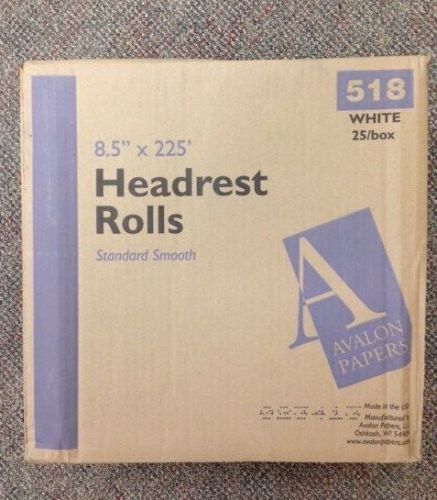 AVALON Chiropractic Headrest 25/cs Paper Rolls Standard Smooth 8.5&#034;X225&#039; #518